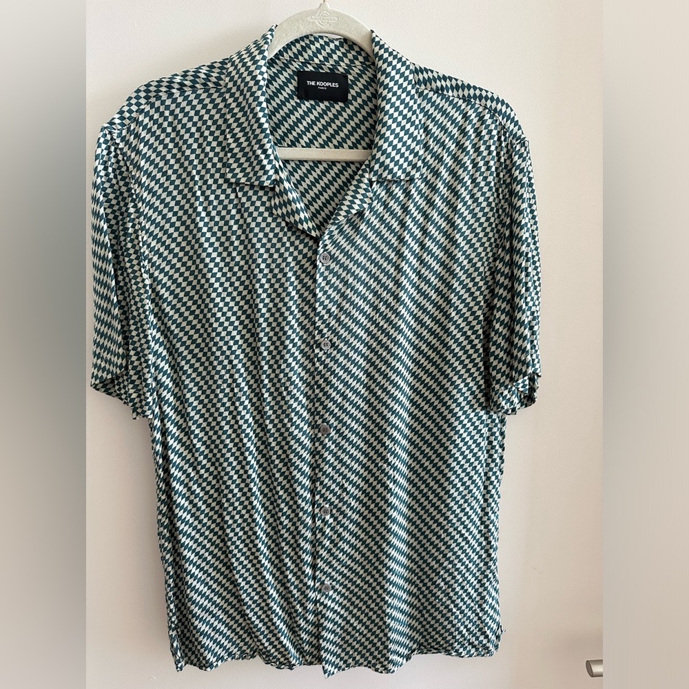 THE KOOPLES FLOWING PRINTED SHIRT WITH SHORT SLEEVES